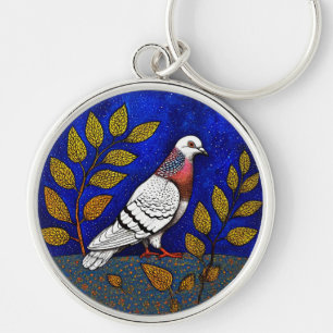 Taubenillustration Schlüsselanhänger