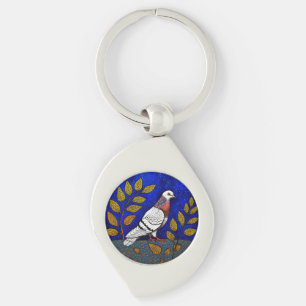 Taubenillustration Schlüsselanhänger