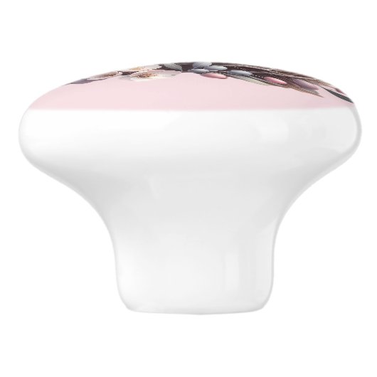 Taubennest mit Blume und Olivenzweigen Keramikknauf (Seitenansicht)