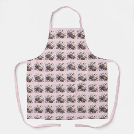 Taubennest mit Blume und Olivenzweigen Schürze (Vorderseite)