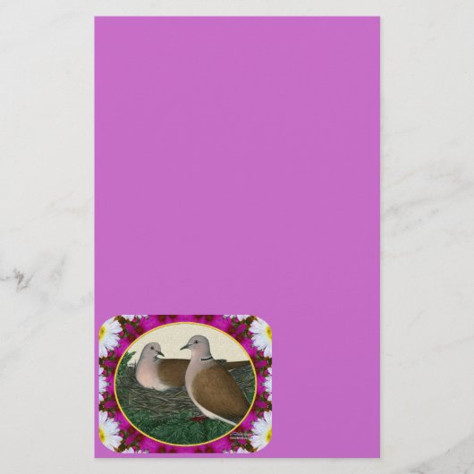 Taubennest und Blume Briefpapier (Vorderseite)