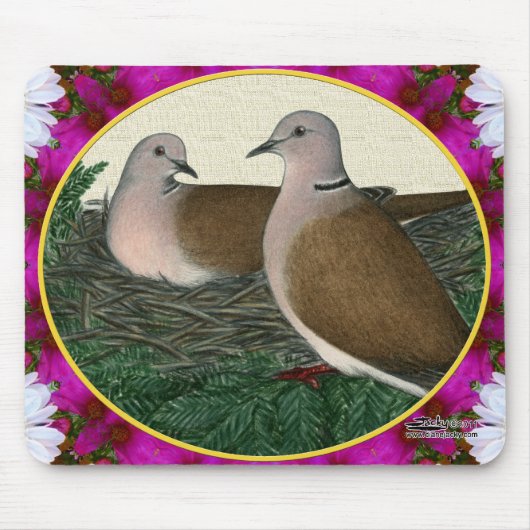 Taubennest und Blume Mousepad (Vorne)