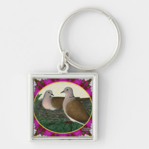 Taubennest und Blume Schlüsselanhänger