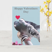 Taubenpaar und Blume bearbeitbare Valentinenkarte Karte (Gelbe Blume)