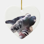 Taubenpaare und Blume zum Jahrestag Keramik Ornament (Hinten)