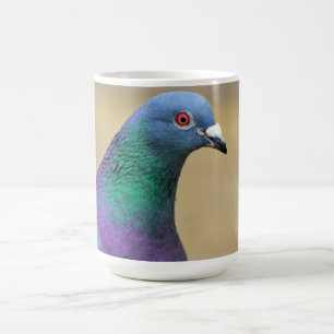 Taubenportrait "Colorful Feather Bird Fotografy" Kaffeetasse