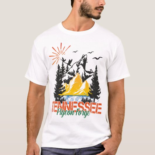 Taubenschmiede TN Bär Große, rauchige Berge T-Shirt (Vorderseite)