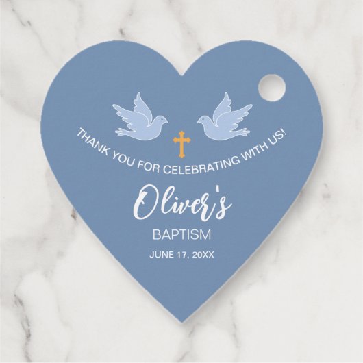 Taubentaufen Geschenkanhänger (Rückseite)