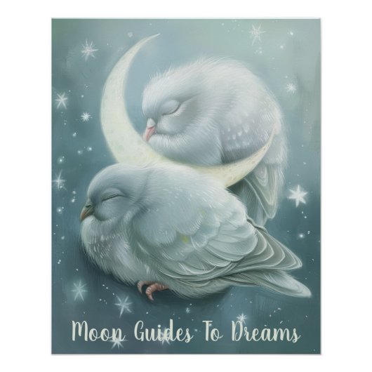 Taubenvogel, der auf dem Mond schläft Poster (Vorderseite)