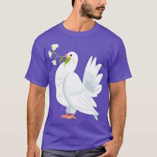 Taubenvogel, der Blume im Schnabel 2 trägt T-Shirt