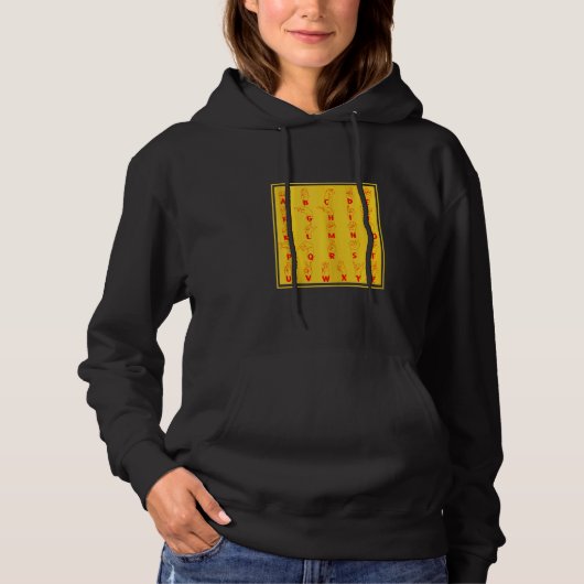 Taubheit Alphabet Gebärdensprache Taube Gestu Gehö Hoodie (Vorderseite)