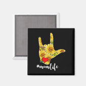 Taubheit ASL Gebärdensprache Sonnenblume I Liebe Magnet (Vorderseite/Rückseite)