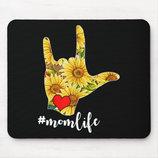 Taubheit ASL Gebärdensprache Sonnenblume I Liebe Mousepad (Vorne)