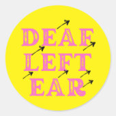 Taubheit Links Runder Aufkleber (Vorderseite)