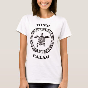 Tauch Palau Vintage Tril Schildkröte Urlaub Gesche T-Shirt