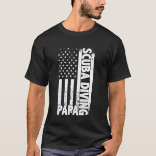 Tauch-PAPA Sport-Vater-Spieler-Trainer-USA-Flagge T-Shirt