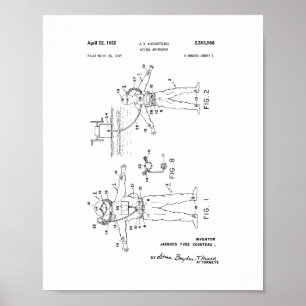 Tauchapparatepatent Jacques Cousteau Poster