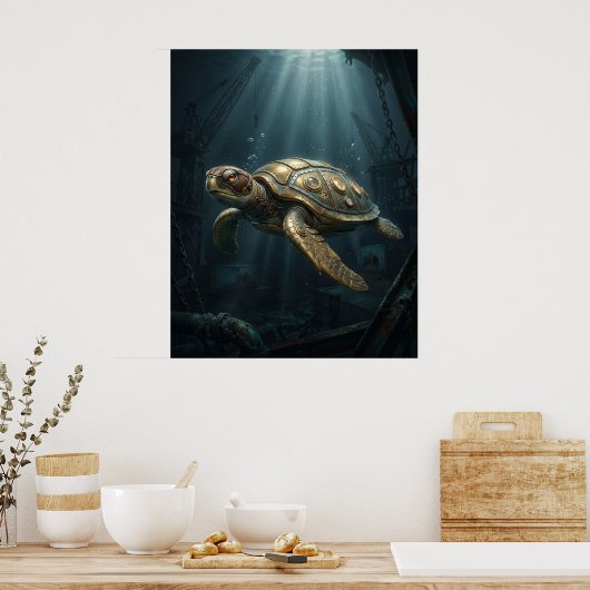 Tauchboot Turtle Poster (Küche)