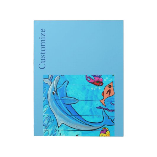 Tauchdelfine schwimmen notizblock (Rotiert)