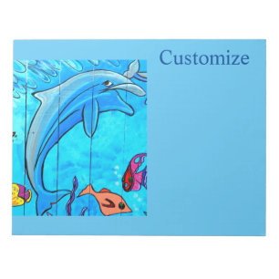 Tauchdelfine schwimmen notizblock