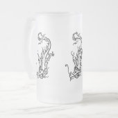 Tauchdrache Mattierter Glass Stein Mattglas Bierglas (Vorderseite Links)