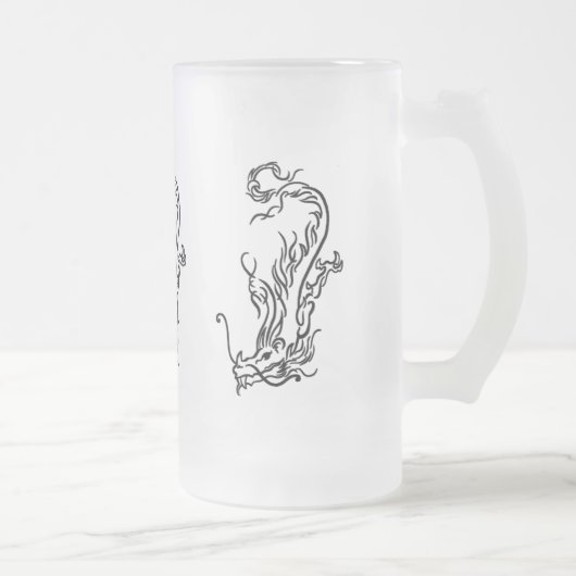 Tauchdrache Mattierter Glass Stein Mattglas Bierglas (Rechts)