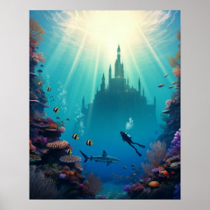 Tauche ein geheimes Riff Poster