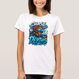 Tauche in die Tiefen Taucher-Totenkopf T-Shirt