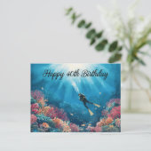 Tauchen 40. Geburtstag unter Wasser Postkarte (Stehend Vorderseite)