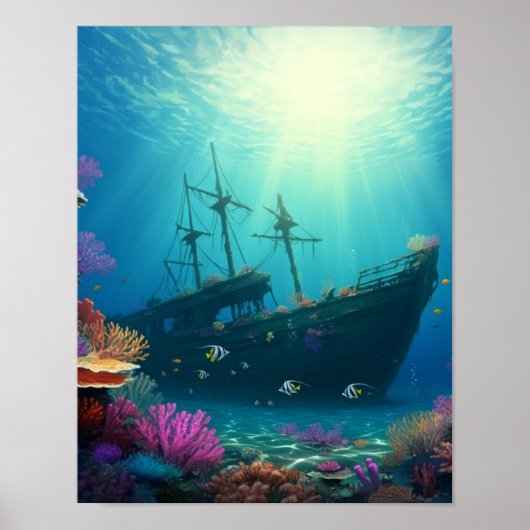 Tauchen am Schiffswrack-Riff Poster (Vorne)