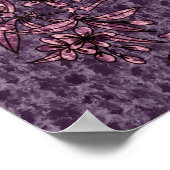 Tauchen auf Zweig Lila Vogelkunst Abstrakt Poster (Ecke)