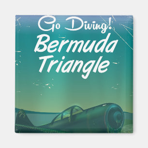 Tauchen! Bermuda-Dreieck-Fahrplakat Magnet
