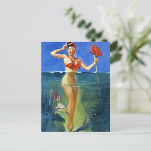 Tauchen Button-Up Postkarte (Stehend Vorderseite)