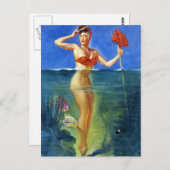 Tauchen Button-Up Postkarte (Vorne/Hinten)