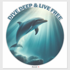 Tauchen Deep Live Free Dolphin Aufkleber