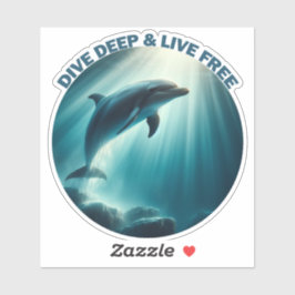 Tauchen Deep Live Free Dolphin Aufkleber