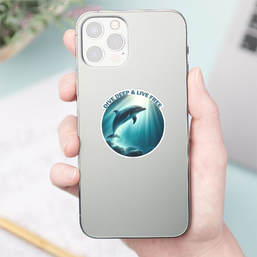 Tauchen Deep Live Free Dolphin Aufkleber (Telefon)