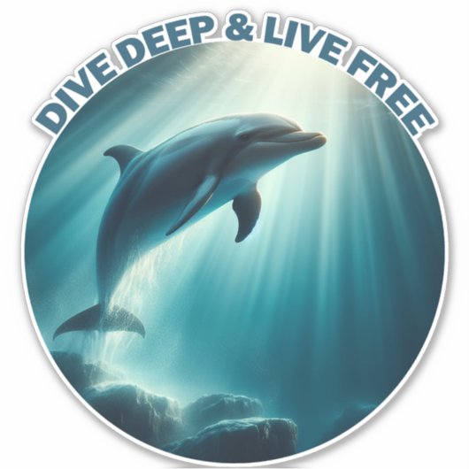 Tauchen Deep Live Free Dolphin Aufkleber (Vorderseite)