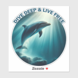 Tauchen Deep Live Free Dolphin Aufkleber