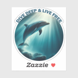 Tauchen Deep Live Free Dolphin Aufkleber