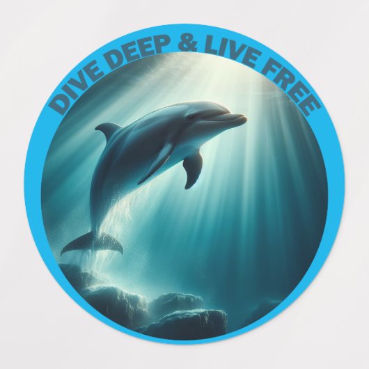 Tauchen Deep Live Free Dolphin Etiketten (Design 1)