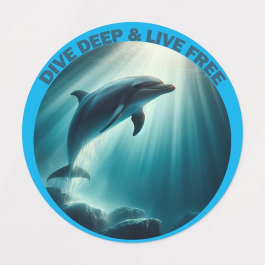Tauchen Deep Live Free Dolphin Etiketten (Design 1)