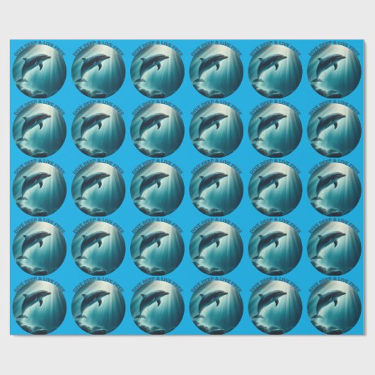 Tauchen Deep Live Free Dolphin Geschenkpapier (Flach)
