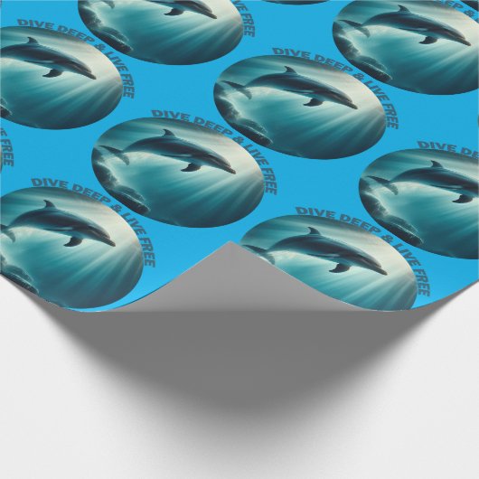 Tauchen Deep Live Free Dolphin Geschenkpapier (Ecke)