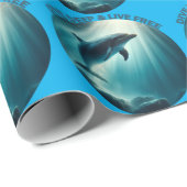 Tauchen Deep Live Free Dolphin Geschenkpapier (Rolleneckpunkt)