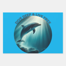 Tauchen Deep Live Free Dolphin Geschenkpapier Set
