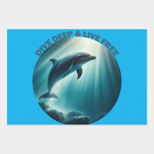 Tauchen Deep Live Free Dolphin Geschenkpapier Set (Vorderseite)