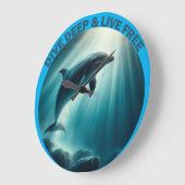 Tauchen Deep Live Free Dolphin Große Wanduhr (Winkel)