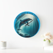 Tauchen Deep Live Free Dolphin Große Wanduhr (Zuhause)
