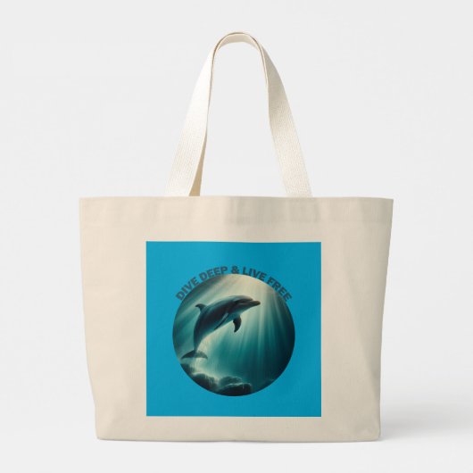 Tauchen Deep Live Free Dolphin Jumbo Stoffbeutel (Rückseite)